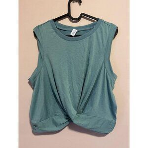 90 DEGREE Draped Front Crop Tank Top Vista Teal Size XL